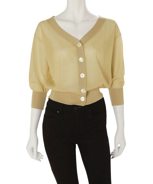 MERCURYDUO(マーキュリーデュオ)の「コンパクトシアーカーディガン(カーディガン/ボレロ・レディース・ベージュ/ブラウン/オフホワイト/ライム・FREE)」の17枚目の写真