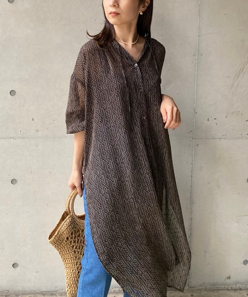 CAPRICIEUX LE'MAGE（カプリシューレマージュ）の「2WAYシアーキカワンピース（ワンピース・レディース・ブラック/ベージュ・FREE）」の18枚目の写真