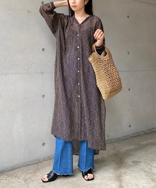 CAPRICIEUX LE'MAGE（カプリシューレマージュ）の「2WAYシアーキカワンピース（ワンピース・レディース・ブラック/ベージュ・FREE）」の15枚目の写真