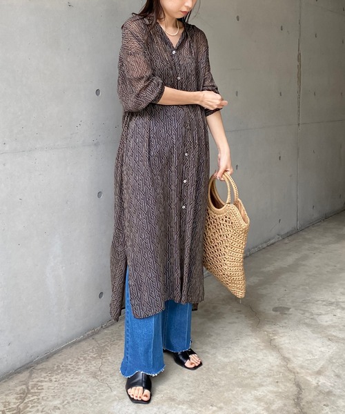 CAPRICIEUX LE'MAGE（カプリシューレマージュ）の「2WAYシアーキカワンピース（ワンピース・レディース・ブラック/ベージュ・FREE）」の9枚目の写真