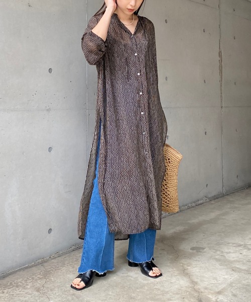 CAPRICIEUX LE'MAGE（カプリシューレマージュ）の「2WAYシアーキカワンピース（ワンピース・レディース・ブラック/ベージュ・FREE）」の12枚目の写真