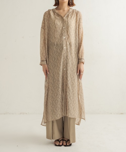 CAPRICIEUX LE'MAGE（カプリシューレマージュ）の「2WAYシアーキカワンピース（ワンピース・レディース・ブラック/ベージュ・FREE）」の20枚目の写真