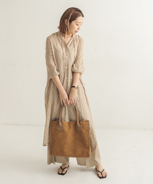 CAPRICIEUX LE'MAGE（カプリシューレマージュ）の「2WAYシアーキカワンピース（ワンピース・レディース・ブラック/ベージュ・FREE）」の4枚目の写真