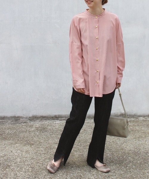 LAVEANGE（ラビアンジェ）の「10.5OZ デニムスリットパンツ（デニムパンツ・レディース・ブラック/ネイビー/ブルー・LL/3L/4L/M/L）」の11枚目の写真