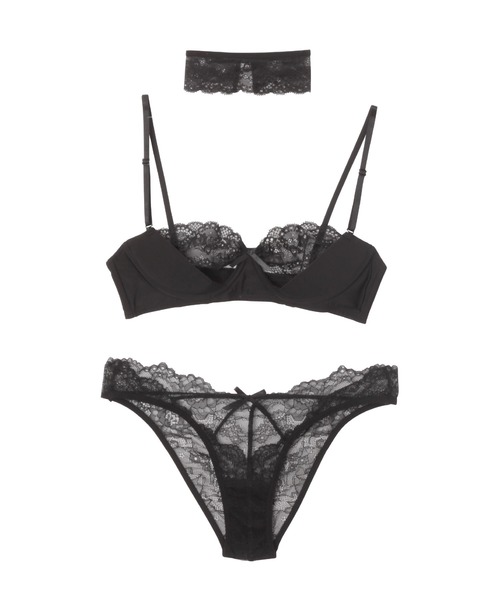 R237／ラヴィジュール☆ブラショーツセット／ブラック／F 赤字R237／ラヴィジュール☆ブラショーツセット／ブラック／F