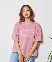 UNIVERSAL OVERALL BOAT NECK LOGO TEE (ユニバーサルオーバーオール ボートネックロゴTシャツ)(3colors)(U2112218)