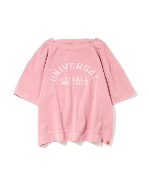 UNIVERSAL OVERALL(ユニバーサルオーバーオール)の「UNIVERSAL OVERALL BOAT NECK LOGO TEE (ユニバーサルオーバーオール ボートネックロゴTシャツ)(3colors)(U2112218)(Tシャツ/カットソー・レディース・ベージュ/ピンク/チャコール・FREE)」の15枚目の写真