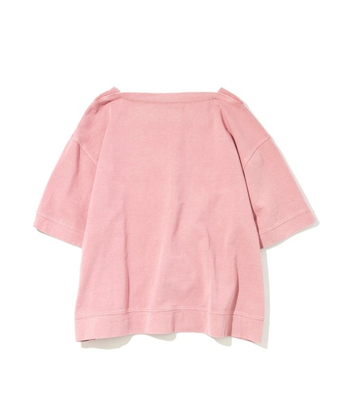 UNIVERSAL OVERALL(ユニバーサルオーバーオール)の「UNIVERSAL OVERALL BOAT NECK LOGO TEE (ユニバーサルオーバーオール ボートネックロゴTシャツ)(3colors)(U2112218)(Tシャツ/カットソー・レディース・ベージュ/ピンク/チャコール・FREE)」の16枚目の写真