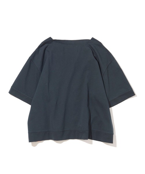 UNIVERSAL OVERALL(ユニバーサルオーバーオール)の「UNIVERSAL OVERALL BOAT NECK LOGO TEE (ユニバーサルオーバーオール ボートネックロゴTシャツ)(3colors)(U2112218)(Tシャツ/カットソー・レディース・ベージュ/ピンク/チャコール・FREE)」の8枚目の写真