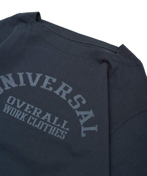 UNIVERSAL OVERALL(ユニバーサルオーバーオール)の「UNIVERSAL OVERALL BOAT NECK LOGO TEE (ユニバーサルオーバーオール ボートネックロゴTシャツ)(3colors)(U2112218)(Tシャツ/カットソー・レディース・ベージュ/ピンク/チャコール・FREE)」の9枚目の写真