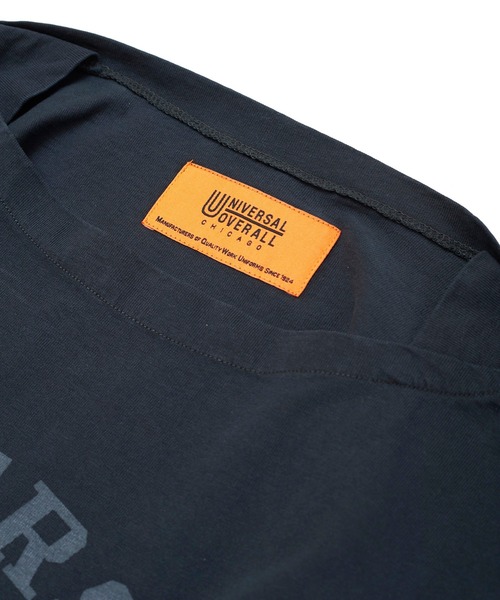 UNIVERSAL OVERALL(ユニバーサルオーバーオール)の「UNIVERSAL OVERALL BOAT NECK LOGO TEE (ユニバーサルオーバーオール ボートネックロゴTシャツ)(3colors)(U2112218)(Tシャツ/カットソー・レディース・ベージュ/ピンク/チャコール・FREE)」の10枚目の写真