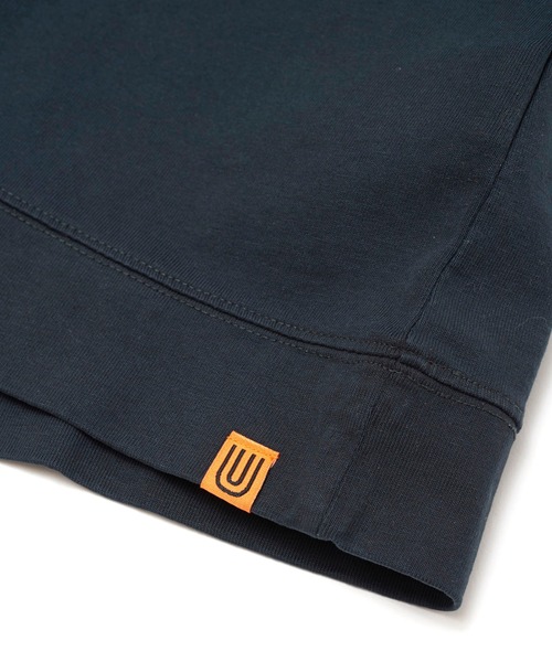 UNIVERSAL OVERALL(ユニバーサルオーバーオール)の「UNIVERSAL OVERALL BOAT NECK LOGO TEE (ユニバーサルオーバーオール ボートネックロゴTシャツ)(3colors)(U2112218)(Tシャツ/カットソー・レディース・ベージュ/ピンク/チャコール・FREE)」の12枚目の写真