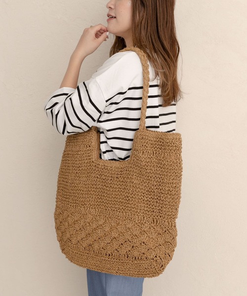 RODE SKO（ロデスコ）の「MANOLA ペーパートートバッグ（トートバッグ・レディース・ブラック/ベージュ系その他・ONE）」の2枚目の写真