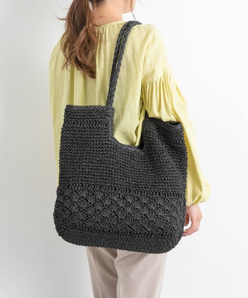 RODE SKO（ロデスコ）の「MANOLA ペーパートートバッグ（トートバッグ・レディース・ブラック/ベージュ系その他・ONE）」の6枚目の写真