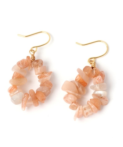 studio CLIP(スタディオクリップ)の「Aストーンサークルピアス(ピアス(両耳用)・レディース・グレー/ピンク/イエロー・FREE)」の3枚目の写真