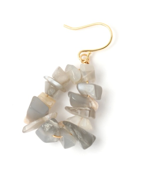 studio CLIP(スタディオクリップ)の「Aストーンサークルピアス(ピアス(両耳用)・レディース・グレー/ピンク/イエロー・FREE)」の6枚目の写真