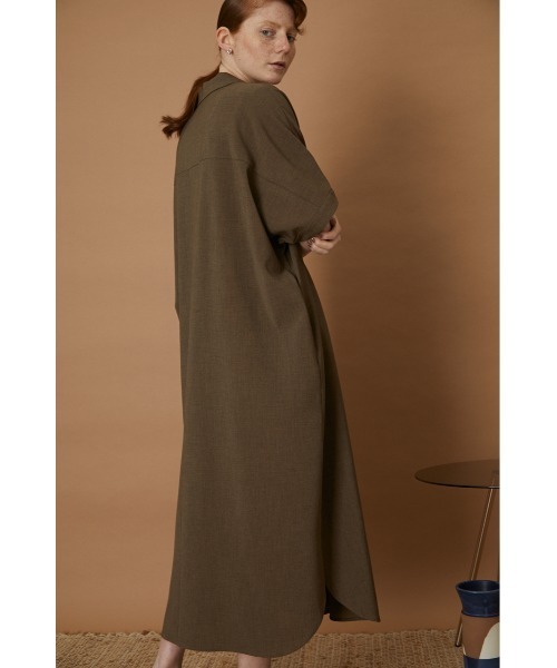 RIM.ARK（リムアーク）の「Wide maxi relax OP（シャツワンピース・レディース・ライトブラウン/ブラック・FREE）」の11枚目の写真