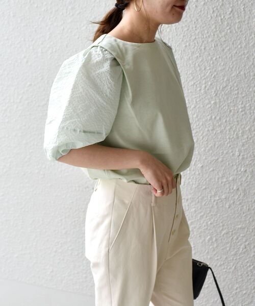 SHIPS（シップス）の「パフスリーブコンビプルオーバー（Tシャツ