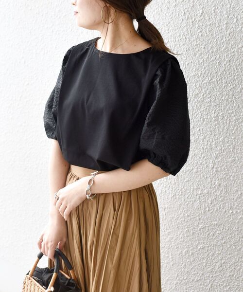 セール パフスリーブコンビプルオーバー Tシャツ カットソー Ships シップス のファッション