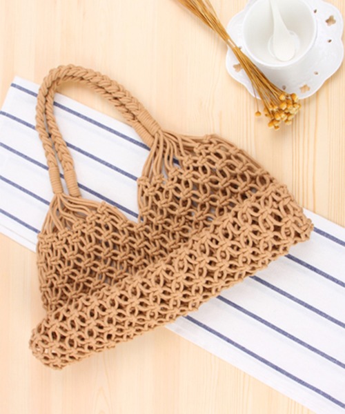 aimoha（アイモハ）の「手編みかごバッグ（かごバッグ・レディース・カーキ/ピンク/キャメル/グレー/ホワイト/ブラック・FREE）」の22枚目の写真