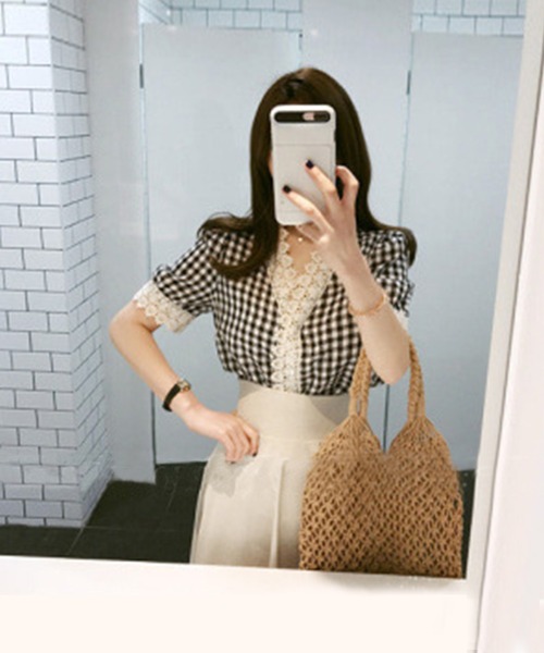 aimoha（アイモハ）の「手編みかごバッグ（かごバッグ・レディース・カーキ/ピンク/キャメル/グレー/ホワイト/ブラック・FREE）」の19枚目の写真