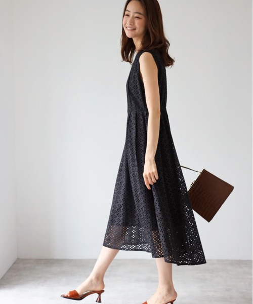 each（イーチ）の「インドコットンレースノースリーブワンピース
