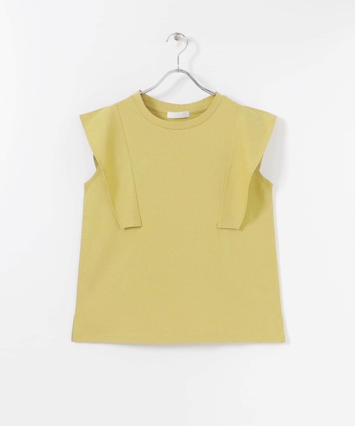 SENSE OF PLACE by URBAN RESEARCH（センスオブプレイスバイアーバンリサーチ）の「ショルダーデザイントップ（Tシャツ/カットソー・レディース・ブラック/オフホワイト/ミント/イエロー・ONE）」の4枚目の写真