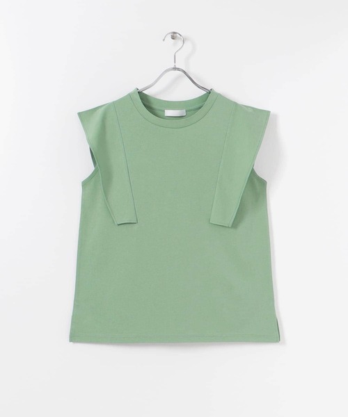 SENSE OF PLACE by URBAN RESEARCH（センスオブプレイスバイアーバンリサーチ）の「ショルダーデザイントップ（Tシャツ/カットソー・レディース・ブラック/オフホワイト/ミント/イエロー・ONE）」の3枚目の写真