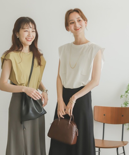 SENSE OF PLACE by URBAN RESEARCH（センスオブプレイスバイアーバンリサーチ）の「ショルダーデザイントップ（Tシャツ/カットソー・レディース・ブラック/オフホワイト/ミント/イエロー・ONE）」の15枚目の写真