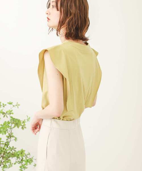 SENSE OF PLACE by URBAN RESEARCH（センスオブプレイスバイアーバンリサーチ）の「ショルダーデザイントップ（Tシャツ/カットソー・レディース・ブラック/オフホワイト/ミント/イエロー・ONE）」の8枚目の写真