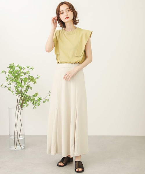 SENSE OF PLACE by URBAN RESEARCH（センスオブプレイスバイアーバンリサーチ）の「ショルダーデザイントップ（Tシャツ/カットソー・レディース・ブラック/オフホワイト/ミント/イエロー・ONE）」の9枚目の写真