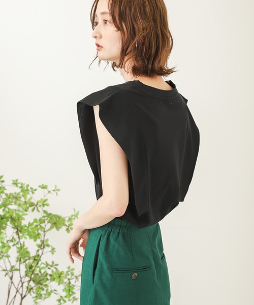 SENSE OF PLACE by URBAN RESEARCH（センスオブプレイスバイアーバンリサーチ）の「ショルダーデザイントップ（Tシャツ/カットソー・レディース・ブラック/オフホワイト/ミント/イエロー・ONE）」の11枚目の写真