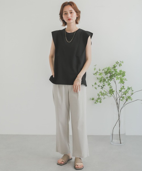 SENSE OF PLACE by URBAN RESEARCH（センスオブプレイスバイアーバンリサーチ）の「ショルダーデザイントップ（Tシャツ/カットソー・レディース・ブラック/オフホワイト/ミント/イエロー・ONE）」の12枚目の写真