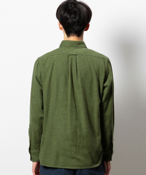 coen（コーエン）の「三つ杢ボタンダウンシャツ（シャツ/ブラウス・メンズ・オリーブ/ダークグレー・LARGE/MEDIUM/SMALL/X-LARGE）」の3枚目の写真