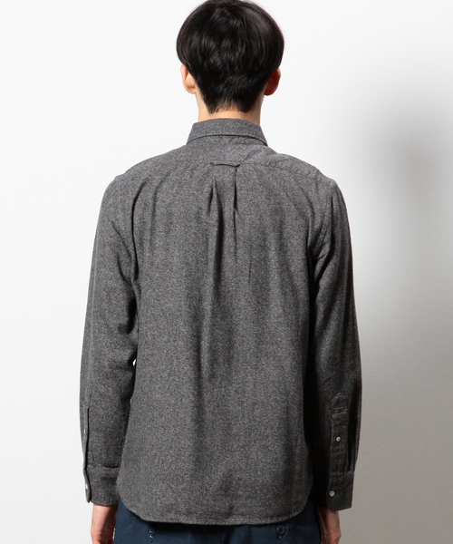 coen（コーエン）の「三つ杢ボタンダウンシャツ（シャツ/ブラウス・メンズ・オリーブ/ダークグレー・LARGE/MEDIUM/SMALL/X-LARGE）」の11枚目の写真