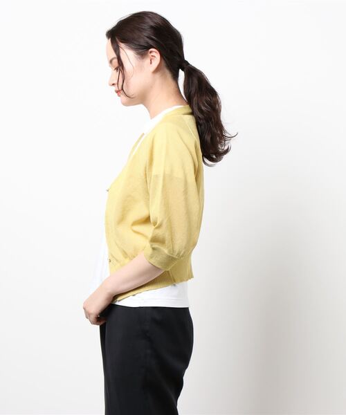 Luxe brille（リュクスブリエ）の「シアーカーディガン（カーディガン/ボレロ・レディース・グレー/グリーン/オフホワイト/ブラック/ベージュ/イエロー/モカ/イエロー系その他/ラベンダー・FREE）」の11枚目の写真