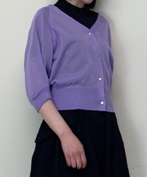 Luxe brille（リュクスブリエ）の「シアーカーディガン（カーディガン/ボレロ・レディース・グレー/グリーン/オフホワイト/ブラック/ベージュ/イエロー/モカ/イエロー系その他/ラベンダー・FREE）」の7枚目の写真