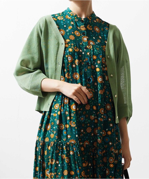 Luxe brille（リュクスブリエ）の「シアーカーディガン（カーディガン/ボレロ・レディース・グレー/グリーン/オフホワイト/ブラック/ベージュ/イエロー/モカ/イエロー系その他/ラベンダー・FREE）」の6枚目の写真