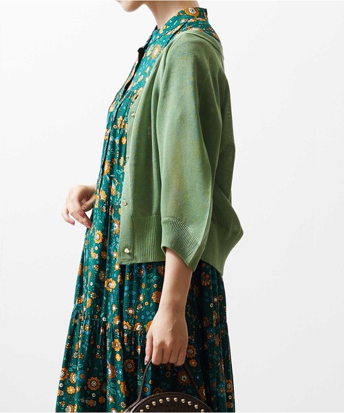 Luxe brille（リュクスブリエ）の「シアーカーディガン（カーディガン/ボレロ・レディース・グレー/グリーン/オフホワイト/ブラック/ベージュ/イエロー/モカ/イエロー系その他/ラベンダー・FREE）」の21枚目の写真