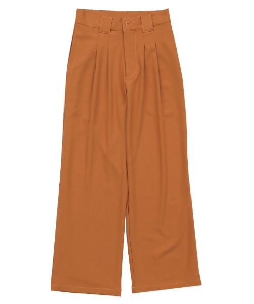 select MOCA(セレクトモカ)の「ワイドベルトループダブルタックストレートパンツ(スラックス・レディース・ダークブラウン/オレンジ/ライトベージュ・SMALL/MEDIUM)」の22枚目の写真