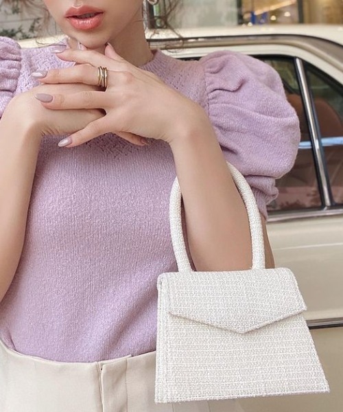 EIMY ISTOIRE（エイミーイストワール）の「eimy tweed mini bag（ハンドバッグ・レディース・オレンジ/ブルー/アイボリー/グリーン系その他2・FREE）」の16枚目の写真