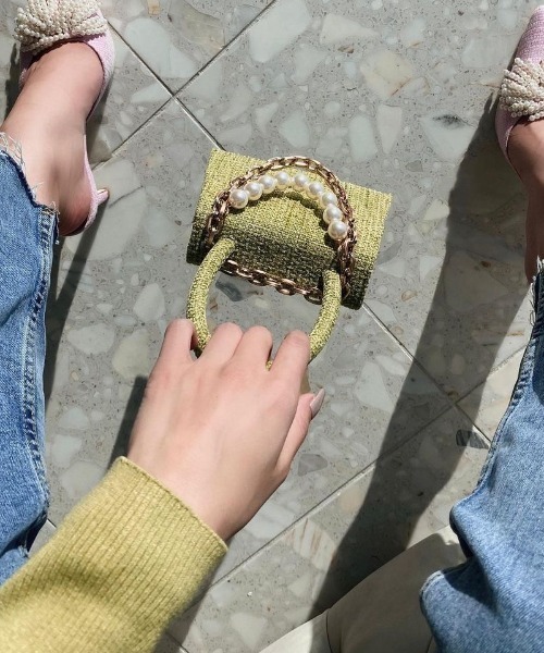 EIMY ISTOIRE（エイミーイストワール）の「eimy tweed mini bag（ハンドバッグ・レディース・オレンジ/ブルー/アイボリー/グリーン系その他2・FREE）」の13枚目の写真
