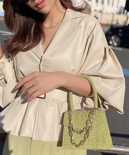 EIMY ISTOIRE（エイミーイストワール）の「eimy tweed mini bag（ハンドバッグ・レディース・オレンジ/ブルー/アイボリー/グリーン系その他2・FREE）」の5枚目の写真