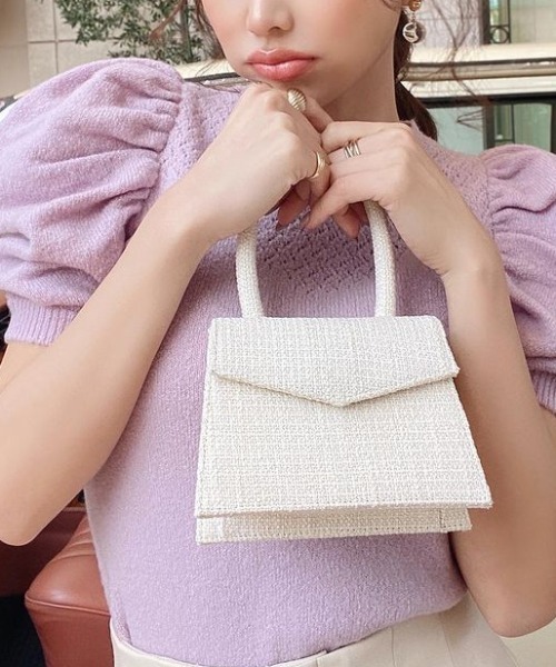EIMY ISTOIRE（エイミーイストワール）の「eimy tweed mini bag（ハンドバッグ・レディース・オレンジ/ブルー/アイボリー/グリーン系その他2・FREE）」の15枚目の写真