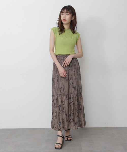 FREE'S MART(フリーズマート)の「◆ゼブラ柄ワッシャープリーツスカート(スカート・レディース・ベージュ系その他/ブラウン系その他・FREE)」の6枚目の写真