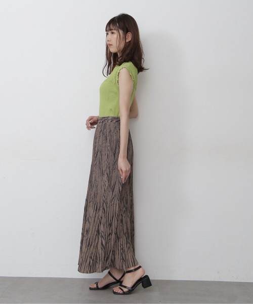 FREE'S MART(フリーズマート)の「◆ゼブラ柄ワッシャープリーツスカート(スカート・レディース・ベージュ系その他/ブラウン系その他・FREE)」の4枚目の写真