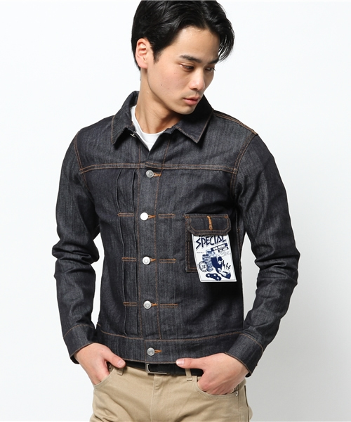 WEGO（ウィゴー）の「WEGO/ジャパンファブリックデニムジャケット（デニムジャケット・メンズ・ダークインディゴブルー・LARGE/MEDIUM）」の2枚目の写真