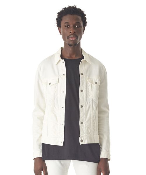 DAILY STANDARD by SANDINISTA(デイリースタンダードバイサンディニスタ)の「B.C. Stretch Denim Jacket / ストレッチデニムジャケット(デニムジャケット・メンズ・ブラック/インディゴブルー/ホワイト・SMALL/LARGE/MEDIUM)」の2枚目の写真