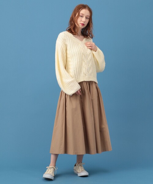 DEICY(デイシー)の「ギャザーボリュームミディスカート(スカート・レディース・ベージュ/ピンクベージュ/グリーン・0/1)」の4枚目の写真