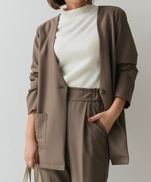 Vネックノーカラージャケット